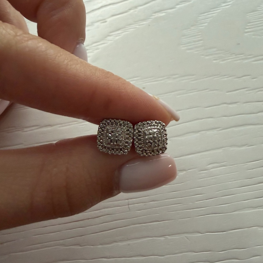 Kay Jewelers Silver Square Earrings